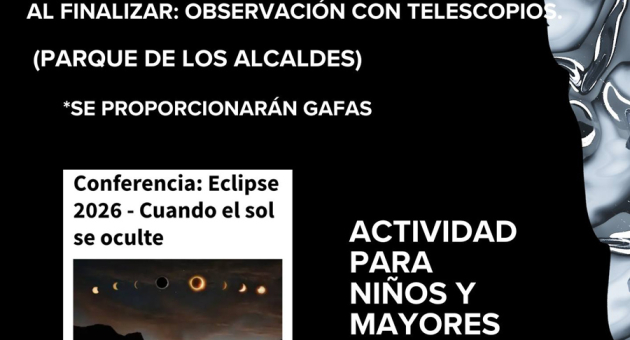 Actividad: Eclipse 2026. Conferencia y observación con telescopio